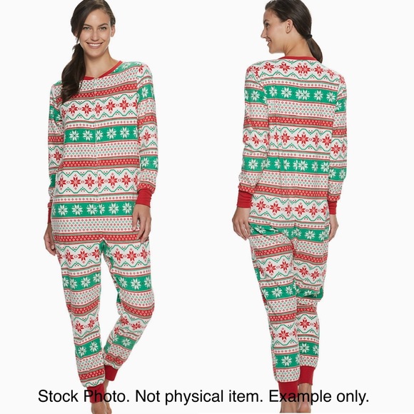 Christmas "We Jingled” Microfleece One-Piece Pajamas- size L - Picture 8 of 9